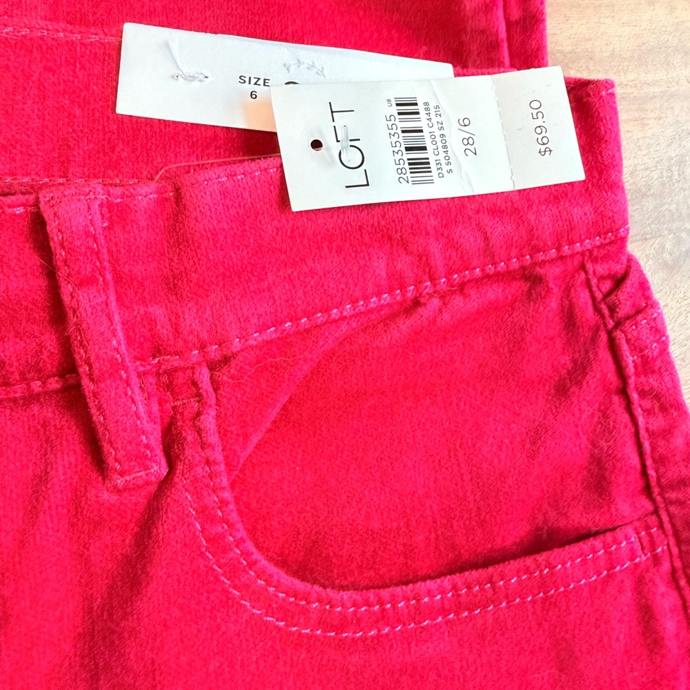LOFT Bright Pink velvet stretch Women's Jeans